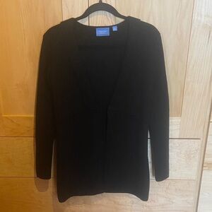 Simply Vera Wang Structured Black Open-Front Knit Cardigan